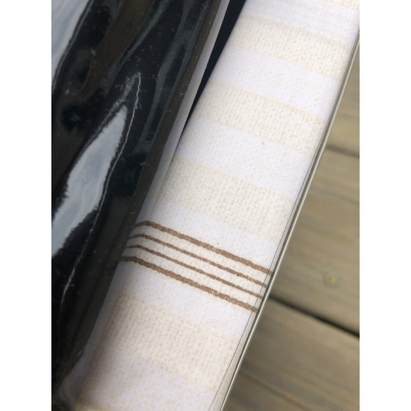 Ralph Lauren Allie KING Pillowcases PAIR Cream Flax Stripe Cotton NEW $150 - Picture 7 of 9